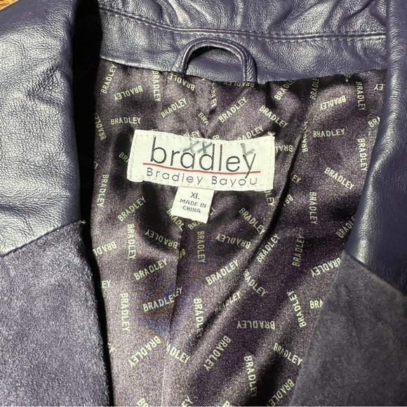 VTG Bradley Bayou Purple Leather Moto Jacket - Picture 3 of 5